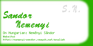 sandor nemenyi business card